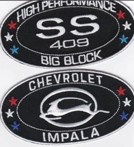 CHEVY SS 409 IMPALA SEW/IRON ON PATCH EMBROIDERED EMBLEM 1962 1964 LOWRI... - £11.94 GBP