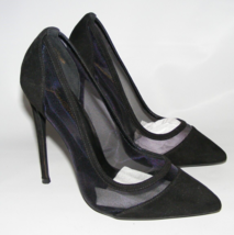 GENSHUO Women Size 6 M Stiletto Black Mesh 4&quot; High Heels Dress Party Shoes - £18.75 GBP