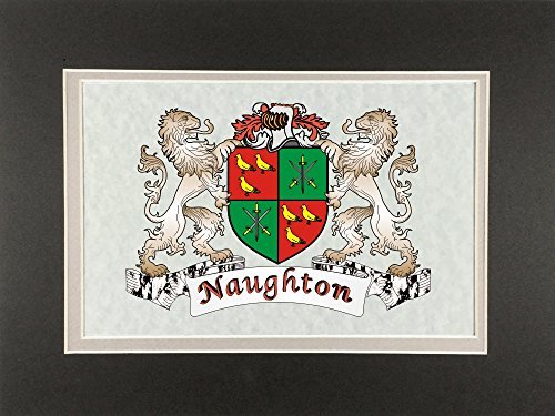 Naughton Irish Coat of Arms Print - Frameable 9&quot; x 12&quot; - $24.00