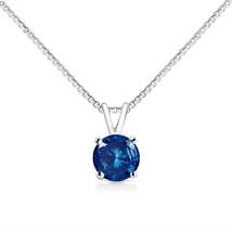 14K White Gold 1/4 Cttw Lab-Grown Round Diamond Solitaire Pendant Necklace, 18&quot; - £390.23 GBP+