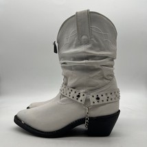 Shyanne Addie BSWFA22P6 Womens White Leather Pull On Western Boots Size 8.5 B - £63.30 GBP