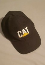 Caterpillar CAT Strapback Cap Hat Black w Embroidered yellow/white Logo - £10.38 GBP
