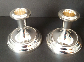 Set/2 Vintage Gorham Japan Newport Silverplate Weighted Candlestick Hold... - $28.04