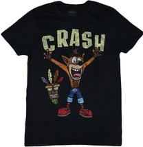 Crash Bandicoot Video Game Distressed Crash Image Black T-Shirt NEW UNWORN - £15.20 GBP+