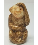 Figurine Monkey Chimp Arm Above Head Small Painted Ceramic Vintage  - $14.20