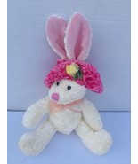 Dan Dee Collectors Choice Soft White Pink Hat Bow Easter Bunny Rabbit Pl... - £8.97 GBP
