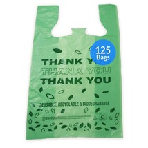  Biodegradable Thank You Bags 125 Count Biodegradable Shopping Bags Grocery - £31.64 GBP
