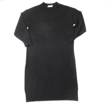 NWT Everlane The Cashmere Midi in Black Crew Neck Relaxed Sweater Knit Dress M - £95.92 GBP