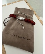 David Yurman Spiritual Bead Red Carnelian Ball Bracelet .925 Sterling Si... - $178.19