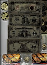 The Us Golden Bank Note And Coin Collection - £15.71 GBP