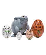 Bunny Rabbit Nesting Doll - 4&quot; w/ 5 Pieces - £38.36 GBP