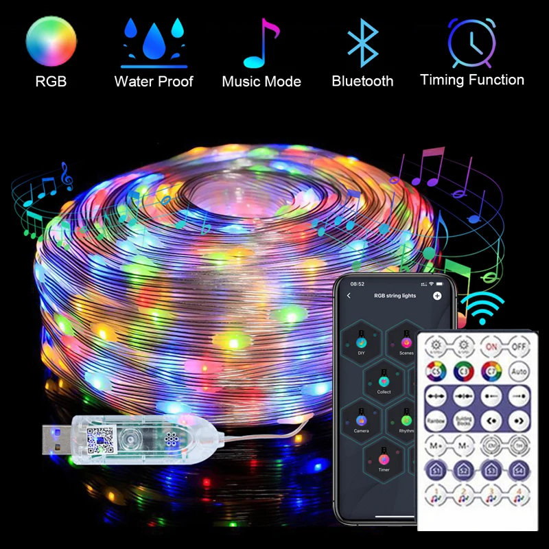 Led Strip Light Smart LED String Lights for Home Holiday Decora RGB Infrared Blu - £127.86 GBP