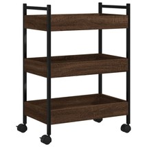 Industrial Wooden 3-Tier Kitchen Storage Bar Trolley Cart Rack With Whee... - £49.48 GBP+