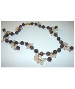 VINT. FABULOUS AMETHYST &amp; ROSE QUARTZ BERRIES NECKLACE - £115.89 GBP