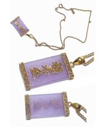 CHINESE GOOD LUCK AMULET PURPLE JADE PENDANT NECKLACE  - £59.94 GBP
