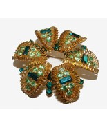 SIGNED AUSTRIA UNUSUAL ARCHED JEWELED VINT BROOCH PIN - $49.99