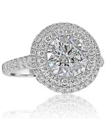 GIA Certified 3.07 TCW Round Brilliant Cut Diamond Engagement Ring 18k Gold - £10,286.77 GBP