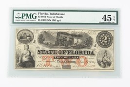 1864 Confederate Note CXF-45 EPQ PMG Choice Extra Fine Tallahassee CSA R... - £397.71 GBP