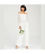 Adrianna Papell Off-the-Shoulder Lace Jumpsuit, Size 8 - £69.69 GBP