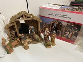 Ashland 12 Pc Nativity manger Scene Mary Joseph Baby Jesus Christmas Classic - £19.69 GBP