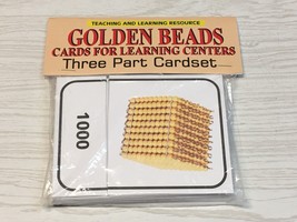 Golden Beads - Cards for Learning Center - Three Part Cards - Montessori - £8.87 GBP
