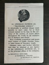 Vintage 1895 American Express Travelers Cheques Full Page Original Ad 1021 - $6.64