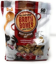 1 Pack Nylabone Beef Broth Bones Natural Edible Dog Chews, 60-count - $26.72
