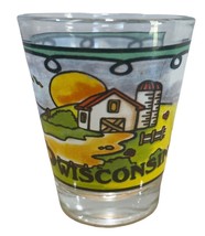 Shot Glass Wisconsin Midwest Dairy Farmland Tourist Souvenir - $9.74