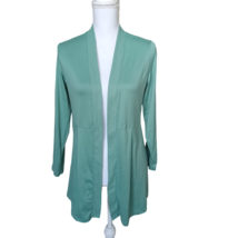 MUK LUKS Women’s Open Front Cardigan Size PS Green with Rib Trim Detail - $14.83