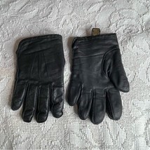 Vintage Fownes Leather Fur Lined Gloves Black Women&#39;s Warm Winter Accessory - £19.20 GBP