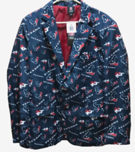 Houston Texans NFL Blue Motif Team Logo Vintage 90s Sports Coat Jacket 4... - $115.24