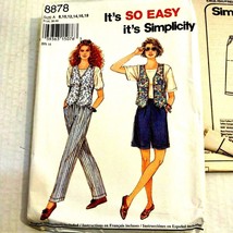 Vintage Simplicity #8878 Pull-On Pants or Shorts, &amp; Vest Sewing Pattern - £3.91 GBP