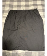 G.M.I. Woman Black Skirt 32W Classic Career Wear Back Slit Polyester - $9.70