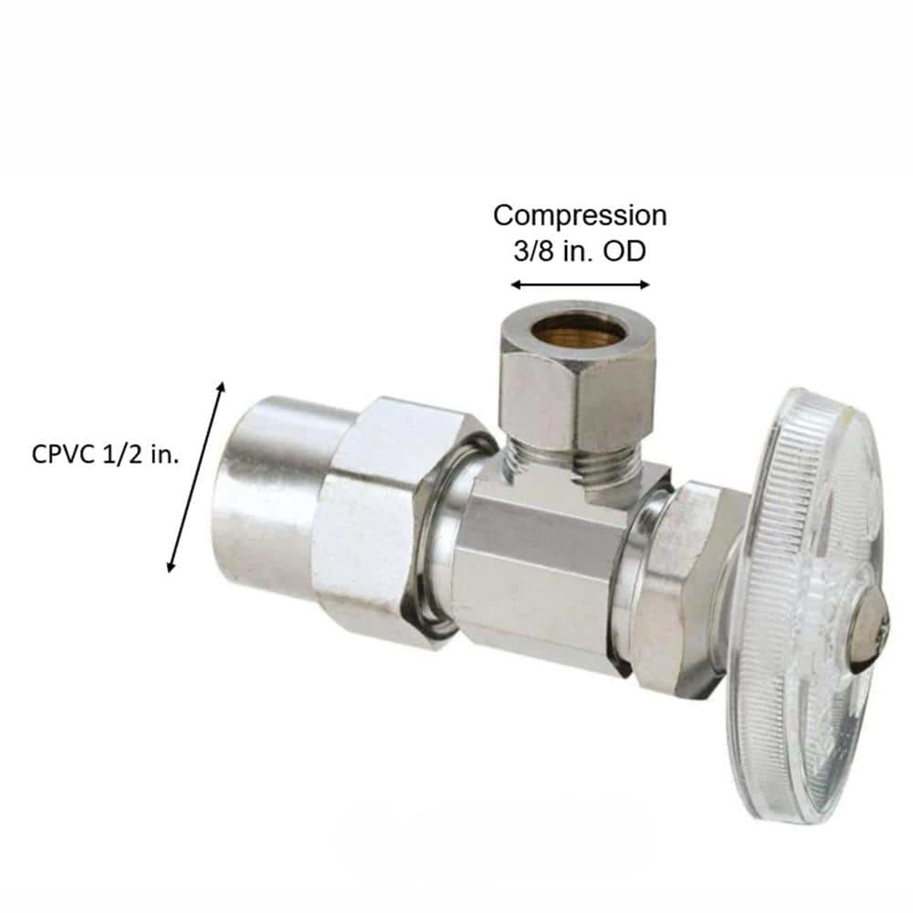 1/2 in. CPVC Inlet x 3/8 in. Compression Outlet Multi-Turn Angle Valve - $21.88