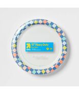 Up&amp;up Disposable 10&quot; Checkered Plates 24ct Blue - $274.48 MXN