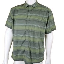 Kuhl Intriguer Snap Shirt Mens XL Green Stripe Short Sleeve Stretch Cotton 7415 - £21.10 GBP