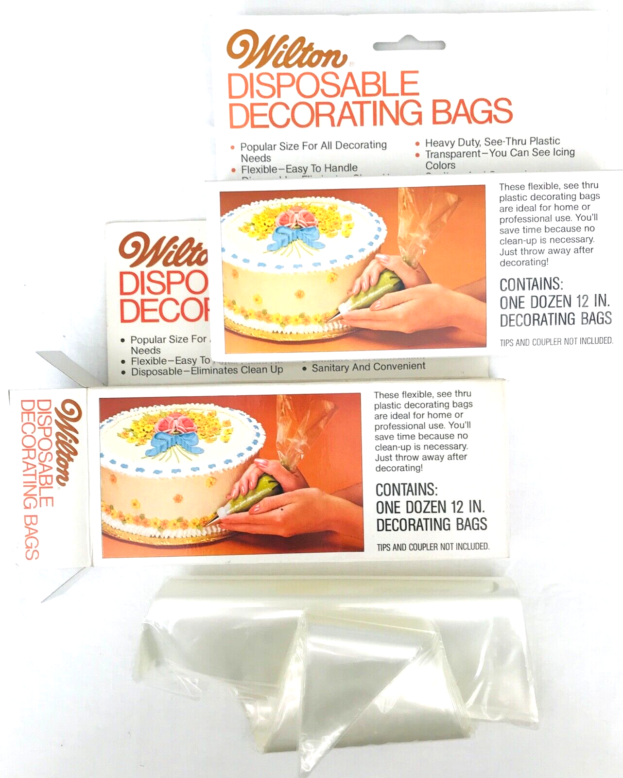 2 Boxes Wilton Disposable Decorating Bags for Cake or Cookie Icing New 1981 - $19.34