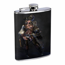 Savage Pirate Pin Up D11 Flask 8oz Stainless Steel Hip Drinking Whiskey Rum - £10.95 GBP