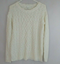 Aeropostale Women&#39;s White Cable Knit Sweater Size M - £9.91 GBP