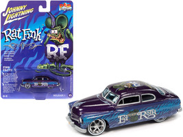 1949 Mercury Coupe Custom Purple Metallic with Graphics &quot;Rat Fink&quot; &quot;Pop Culture&quot; - £18.91 GBP