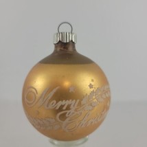 Shiny Brite Ornament Gold Ball Stenciled Merry XMAS Mercury Glass 2&quot; GVC USA  - £6.12 GBP