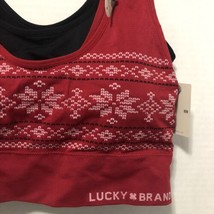 Lucky brand 2pk seamless comfort lounge active sports bras Size XL Black Red New - £26.14 GBP