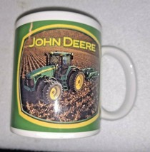 Vintage John Deere White Green Yellow Coffee Mug Cup W/ tractor pictures - $23.36
