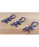 3 Lizard Wall Hooks Rustic Cast Iron Garden Decor Coat Hat Hall Tree Too... - $468.23 MXN