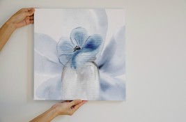 Canvas Glass Flower Jar Blue painted print Wall Decor Art  - £12.76 GBP