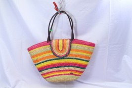 Straw Shoulder Bag Beach Rainbow Sun N’ Sand Womens Tote Bag Mother Day - £15.63 GBP