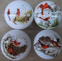 Cabinet Knobs Cardinals Birds (4) @Pretty@ domestic - $21.78