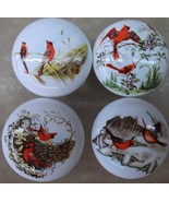 Cabinet Knobs Cardinals Birds (4) @Pretty@ domestic - $21.78