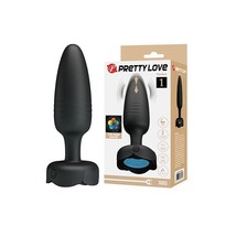 Pretty Love Tarion Thrusting Butt Plug w/Multi Color Bottom Led Light Black - $35.54