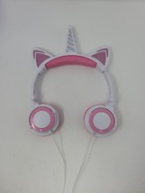 Unicorn LED Light Up Headphones 3.5mm Wired White Pink Art+Sound - £10.47 GBP